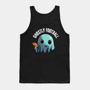 Cute ghost playing Football:  The Ghostly Game of American Football, Halloween Tank Top